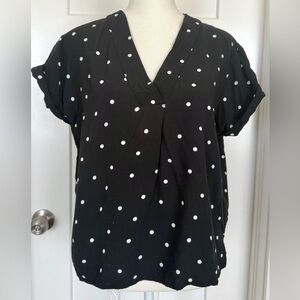 GAP Black & White Polka Dot Blouse – Size Small